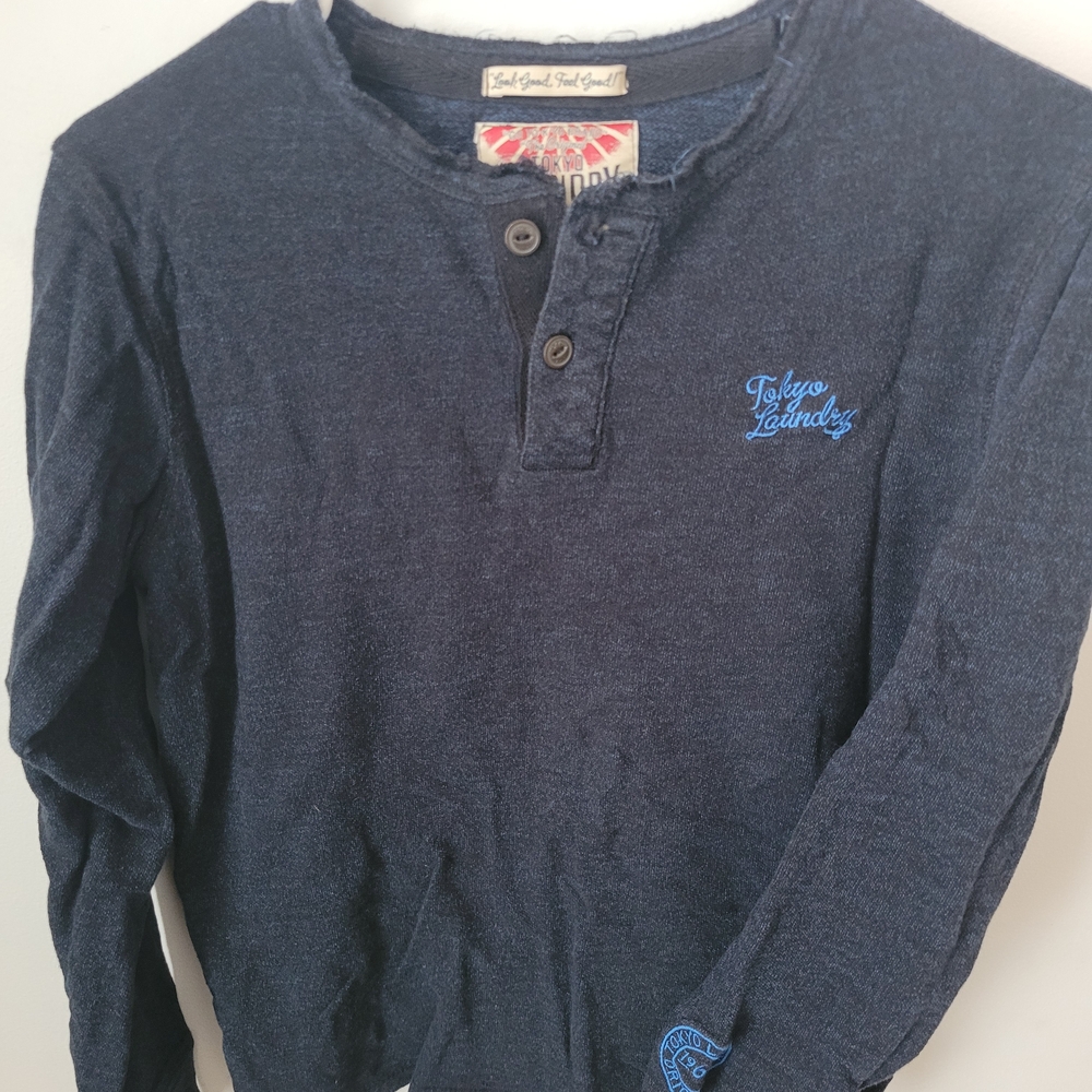 Laundry By Shelli Segal Charcoal Henley Shirt